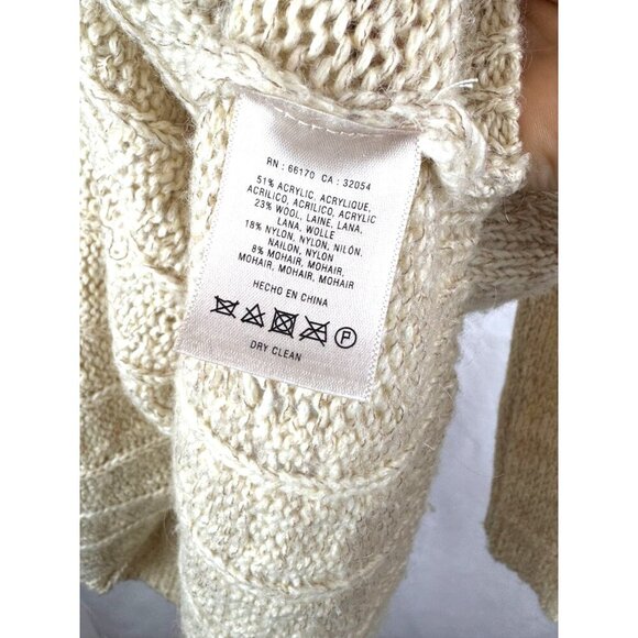 Anthropologie Guinivere Cowlneck Wool Blend Sweater w/ Pockets Cream NWT Sz S - Picture 6 of 9